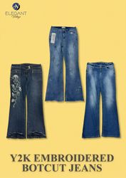 Y2K Embroidered Bootcut Jeans - EV0008