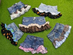7956 - Upcycled Mini Denim Skirts