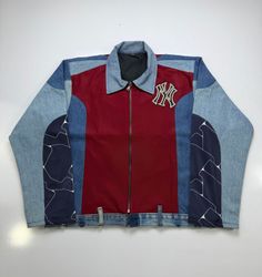 Upcycled Retro Sport Denim Work Jacket