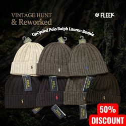 Upcycled Polo Ralph Lauren Beanie