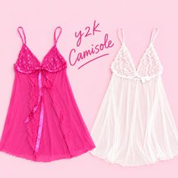 Y2K EURO STYLE CAMIS/LACE TRIM CAMISOLE'S, LINGERI..
