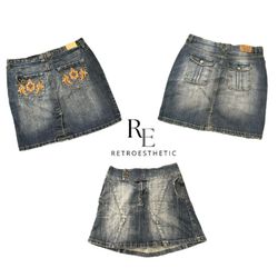 Y2K Unique Girl Denim Midi Skirt RE-3737