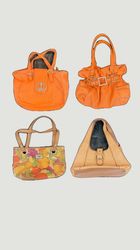 Y2k Vibrant Orange And Patterned Handbags