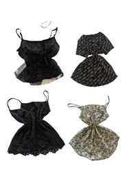 Y2K Cream And Blue Floral Print Camisoles-ST-311