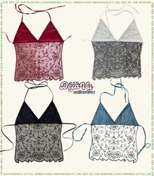 Upcycled Y2K beaded backless top
