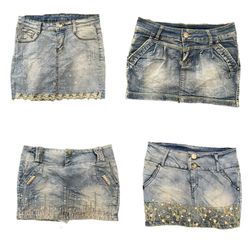 Y2K Women Denim Mini Skirts RE-3908