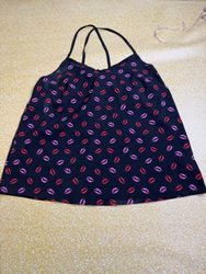 TH476 Y2K Printed Silk Cami | Vintage 90s 2000s To..