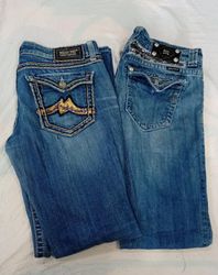 CR11913 Vintage Miss Me Flare and Straight-Leg Jea..