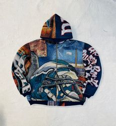 Upcycled Tapestry Jacket With Hoodies