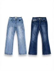 (FV-2190) Y2K BackPocket Detail Flared Denim Jeans