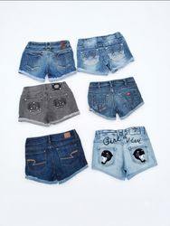 Y2k denim mini short (S-38)