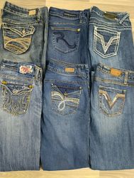 HD1580 Ladies Y2K Embellished Flared Jeans