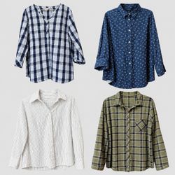 Women's Vintage & Casual Button-Up Shirts Bundle |..
