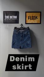 913 y2k denim skirt