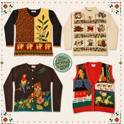 Vintage Heavy Knit Novelty Jumpers: 10pcs (S8)