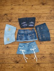 Lot of 5 Vintage & Y2K Denim Mini Skirts - Mixed B..