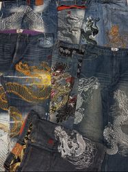 Y2k japneas embroidery jeans