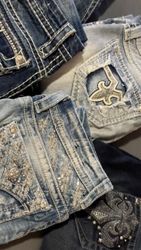 👖Y2K embroidered flare jeans pants