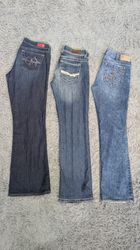 ***Y2K Retro Flare Jeans – Embroidered Fashion Mix