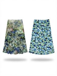 (FV-2182) Vintage Skirt Mix | Floral & Abstract Pr..