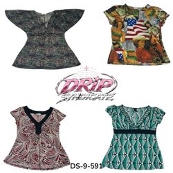 Cute Y2K Short Sleeve Poly Blouse (DS-9-591)