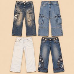 Y2K Statement & Utility Denim Pants