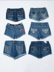 Vintage 2000s Western Embroidered Pocket Denim Sho..
