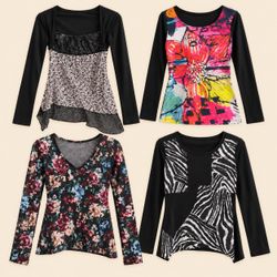 Y2k Midnight Muse Printed Tops