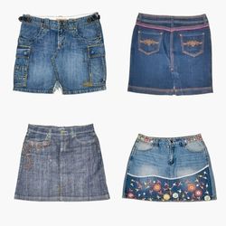 Y2K Denim Doodle Mini Skirts ft. Embellished