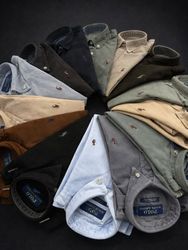 Prêmiûm Ralph Lauren Camisas de Algodón con Botone..