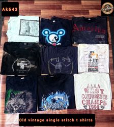 vintage single stitch t shirt 80s and 90s ak643