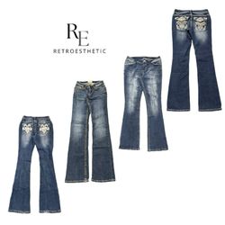 Y2K Nature Vibe Girl Denim Jeans RE-3744