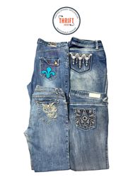 LX597 Y2K Embroidered Jeans