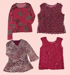 Bluse anni 2000 in stile rosso e bordeaux