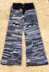 Upcycled The “Eye See You” Denim Jeans