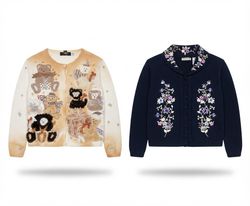 (FV-2478)     Vintage Embroidered Knitwear Mix | C..