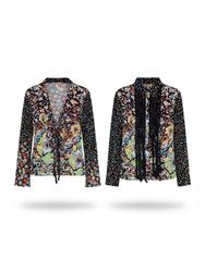 (FV-2159) Y2K Green Printed Tops Mix | Floral Mesh..