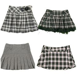 Y2K Plaid and Houndstooth Mini Skirts RE-3901