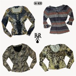 Y2K Earthy Tone Mix Tops (AA-1628)