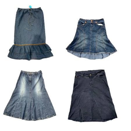 Y2K mixed retro denim skirt , (RX-058)