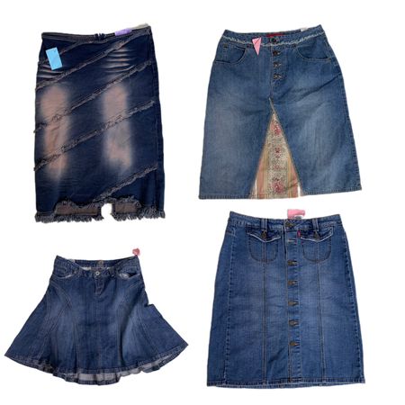 Mix Retro Style Denim Skirts (F-740)