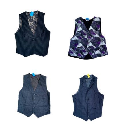 Y2k Monochrome Waistcoats , (RX-093)