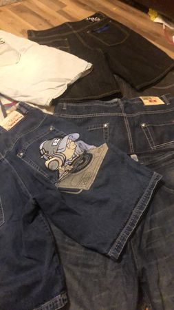 Y2K baggy hip-hop jean shorts (10pc)