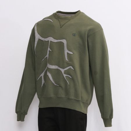 CR167A Reworked Unisex Branded Sweatshirt with Roots Insert Made Using Branded Sweatshirt