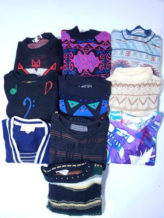 Vintage Printed Sweaters 10Pcs
