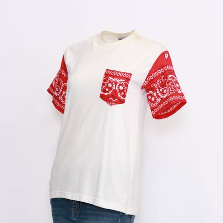 CR877 Reworked Men's Basic T-Shirt with Bandana Sleeve and Pocket Made Using Unbranded Blank T-Shirt