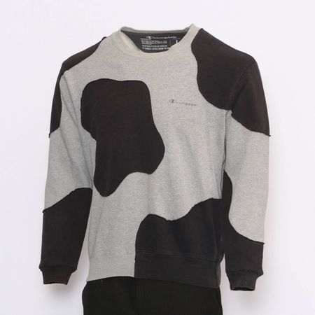 TK1075 Überarbeitetes Sweatshirt mit Kontrastpaneel aus einem Marken-Sweatshirt gefertigt