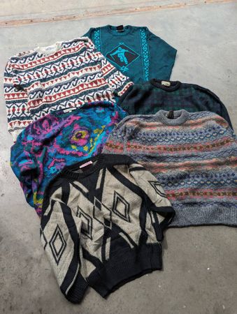 Verrücktes Muster Bunte Strickmode Vintage