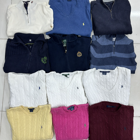 *Ralph lauren Polo,Tommy Hilfiger Cable knit,Zippers Sweaters 40 pieces* #303