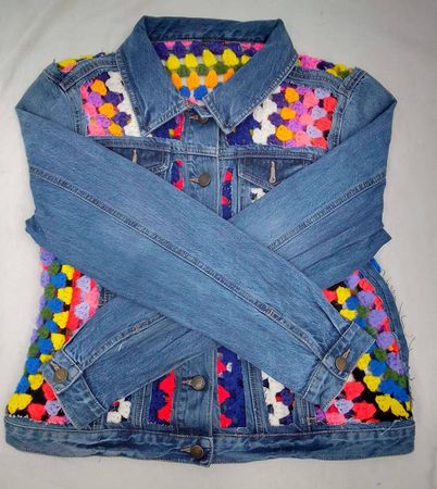 CR1107 Vêtements en jean retravaillés et vestes poncho en crochet - 25 pièces